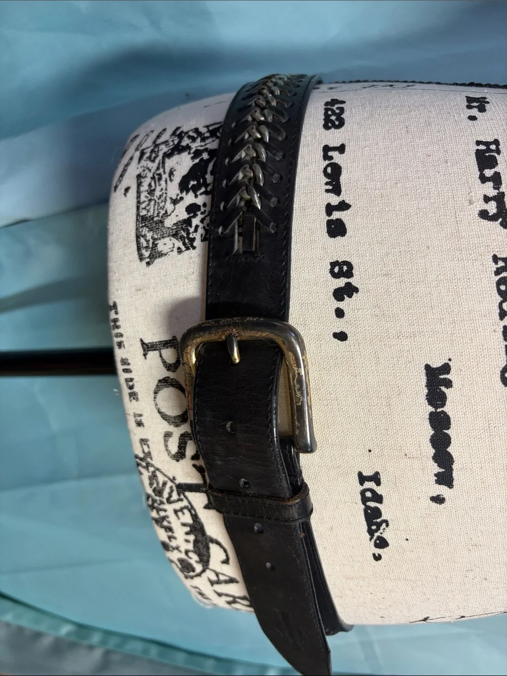 Vintage 1995 Harley Davidson Leather Chain Belt Size 36 Biker Genuine Leather